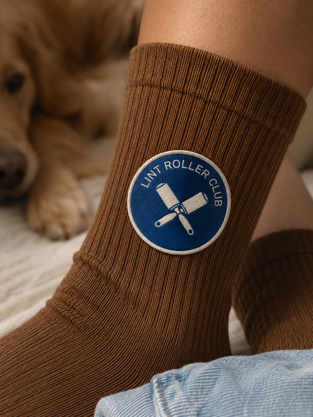 Lint Roller Club Cotton Crew Socks for Dog Lovers