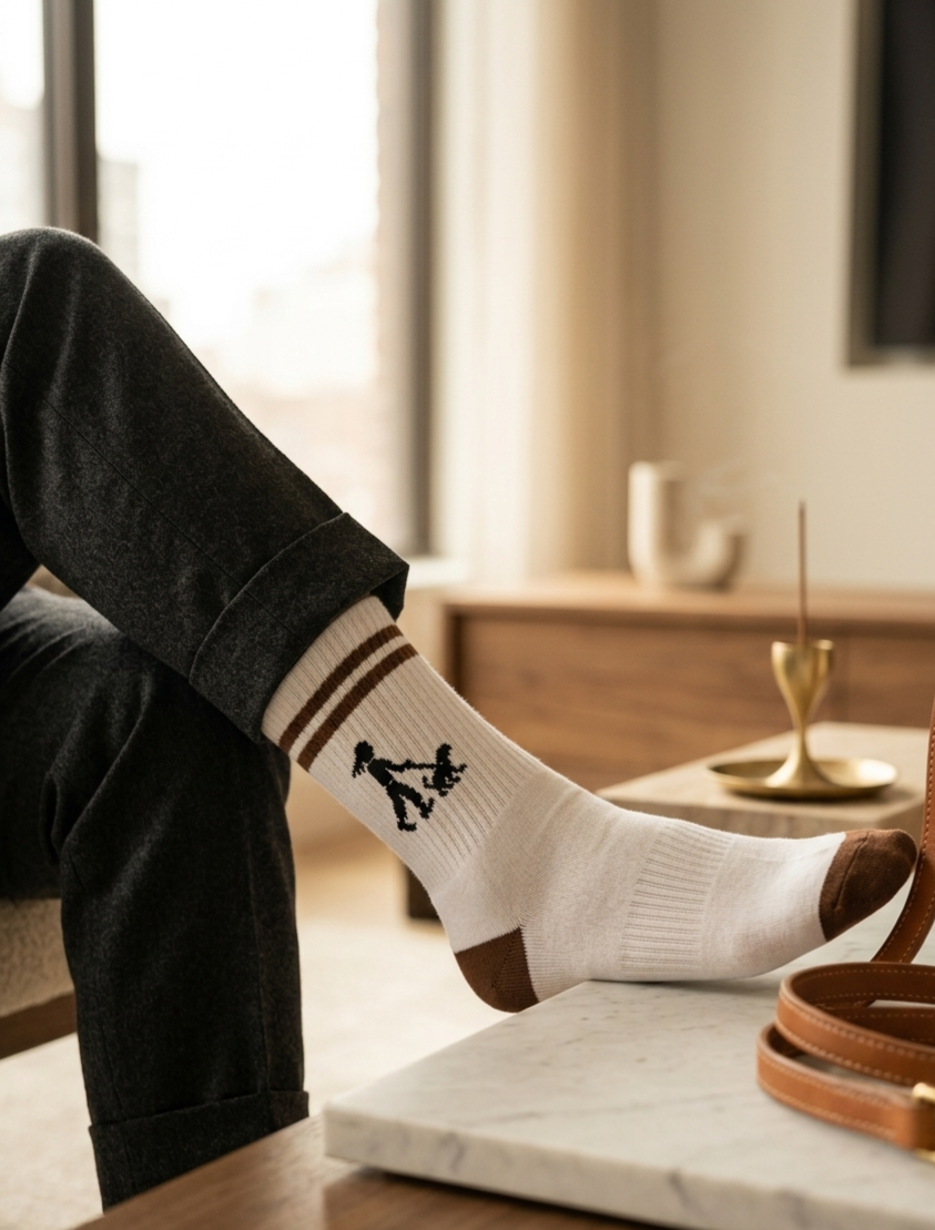 Daily Walk Retro Crew Socks for Dog Lovers
