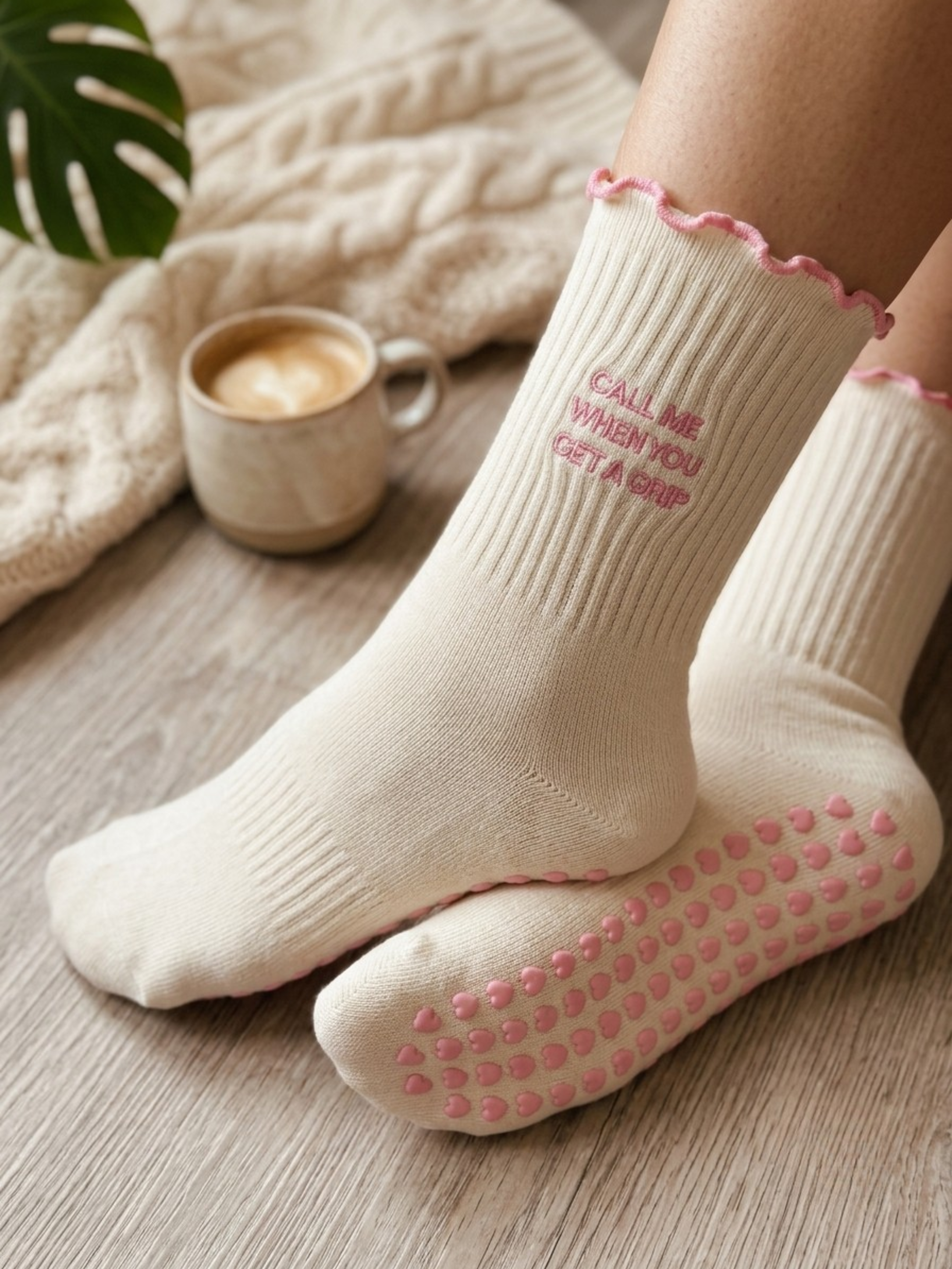 Call Me When You Get a Grip Pilates Socks Dog Lovers