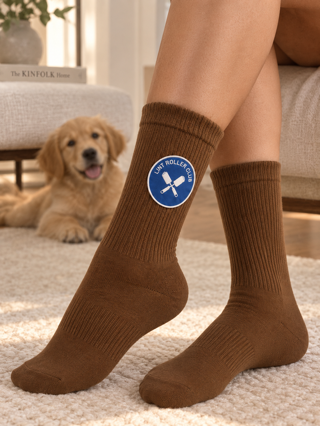 Lint Roller Club Cotton Crew Socks for Dog Lovers