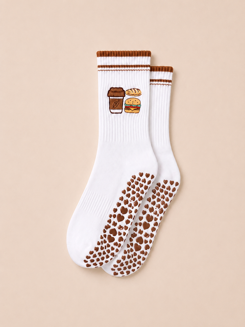 Coffee Pilates Grip Socks for Dog Lovers